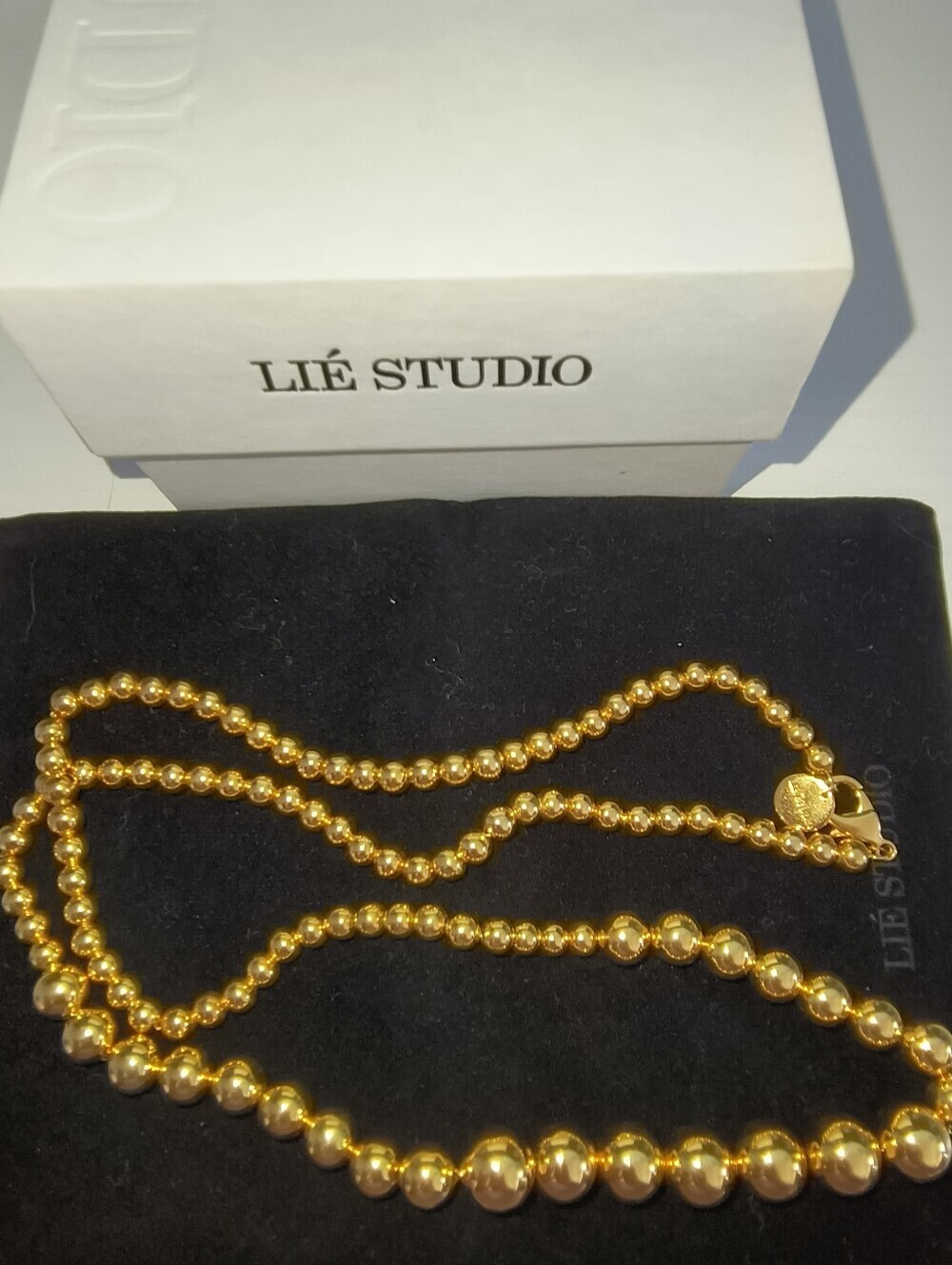 NWB Lie Studio Olivia Necklace 18 Carat Golden Plated Brass 25 Inch Necklace - Picture 9 of 12